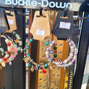 Colorful Beaded Hoop Earrings